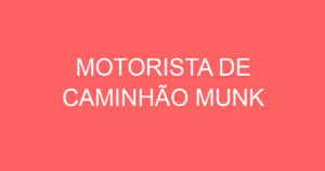 MOTORISTA DE CAMINHÃO MUNK 13