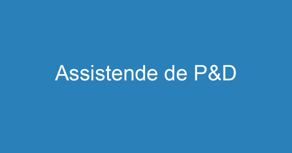 Assistende de P&D 1