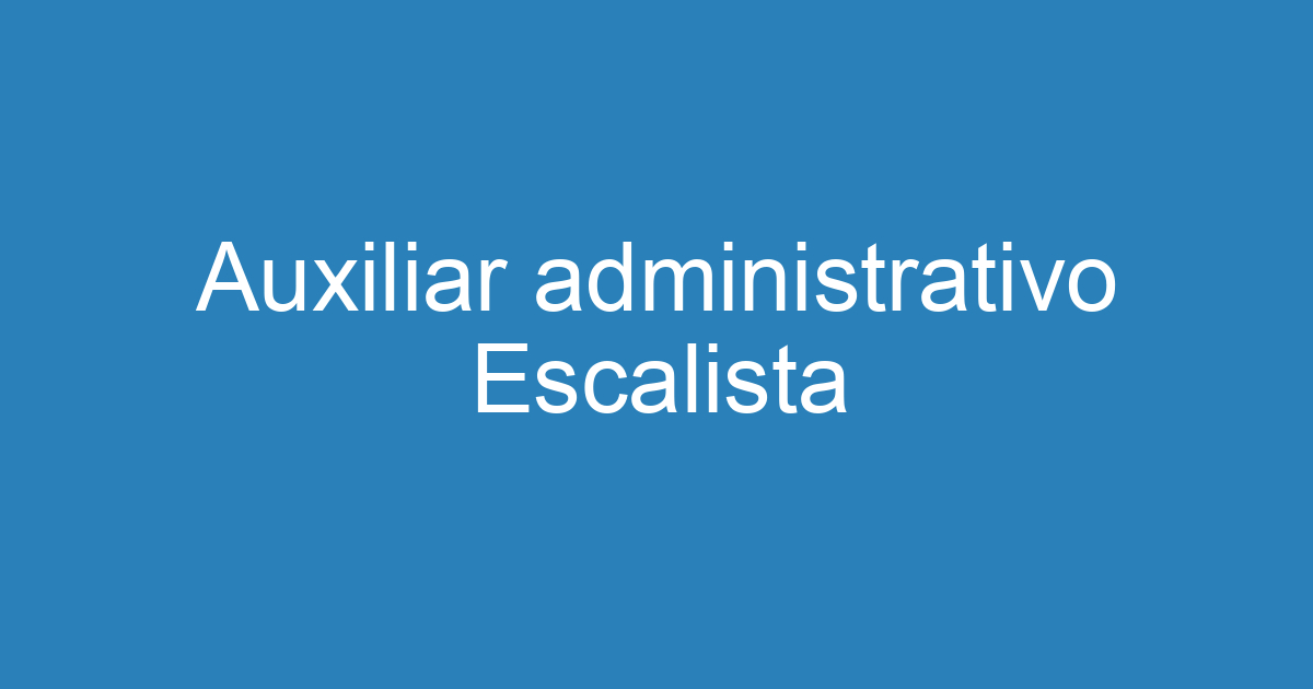 Auxiliar administrativo Escalista 341