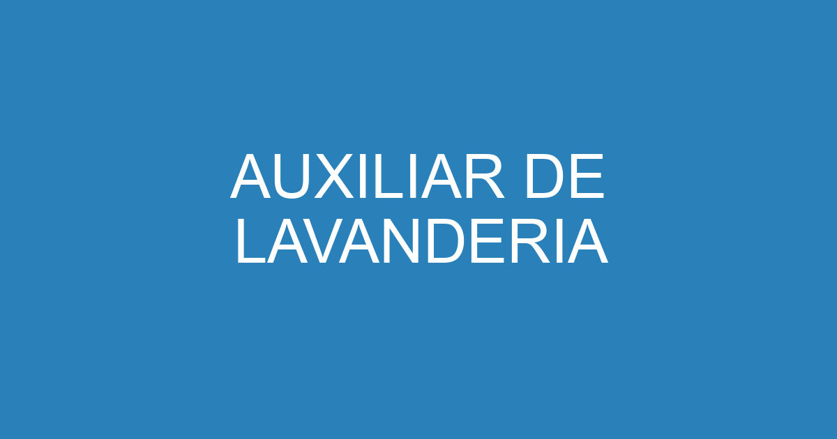 AUXILIAR DE LAVANDERIA 341