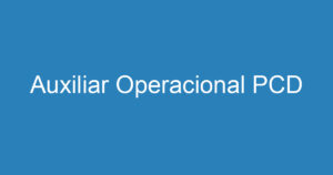 Auxiliar Operacional PCD 11