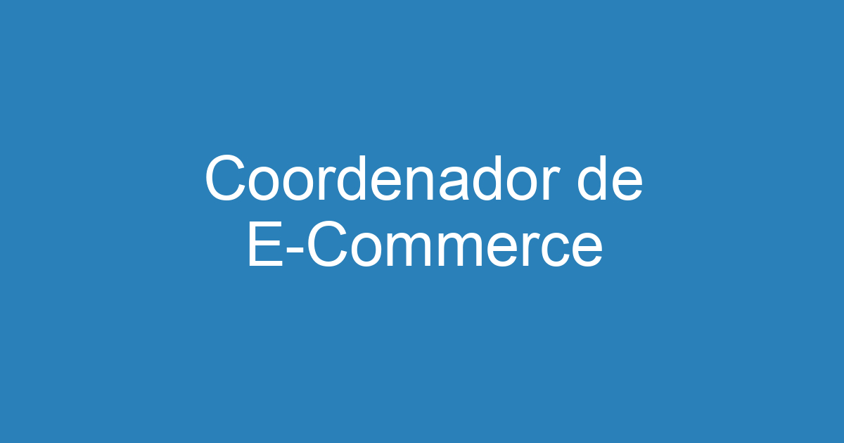 Coordenador de E-Commerce 47