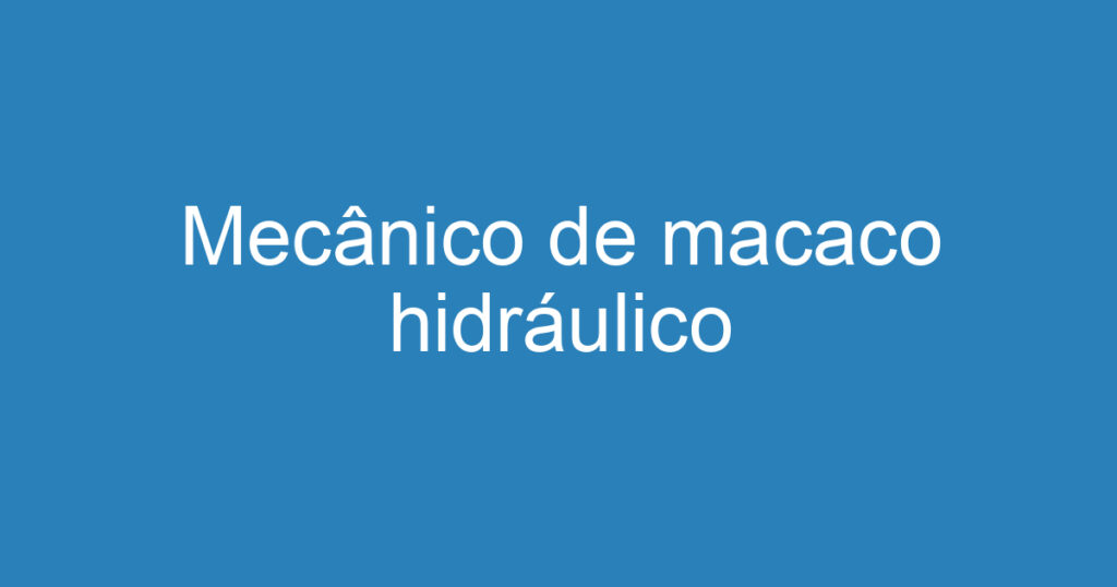 Mecânico de macaco hidráulico 1