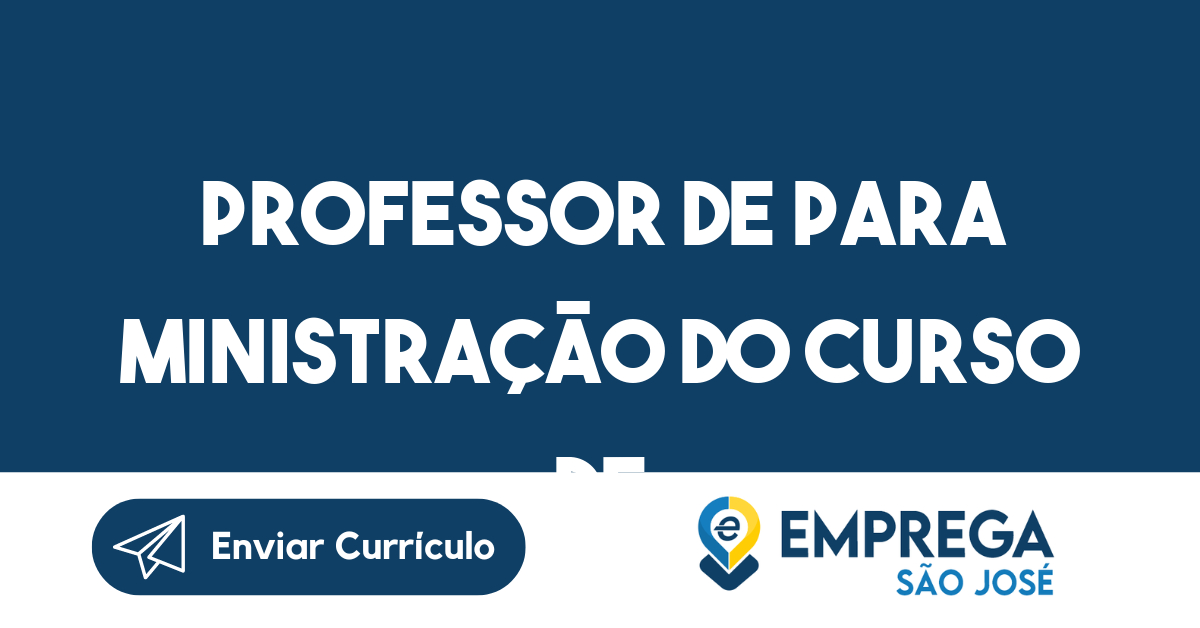 Professor de para ministração do curso de operador de empilhadeira-São José dos Campos - SP 109