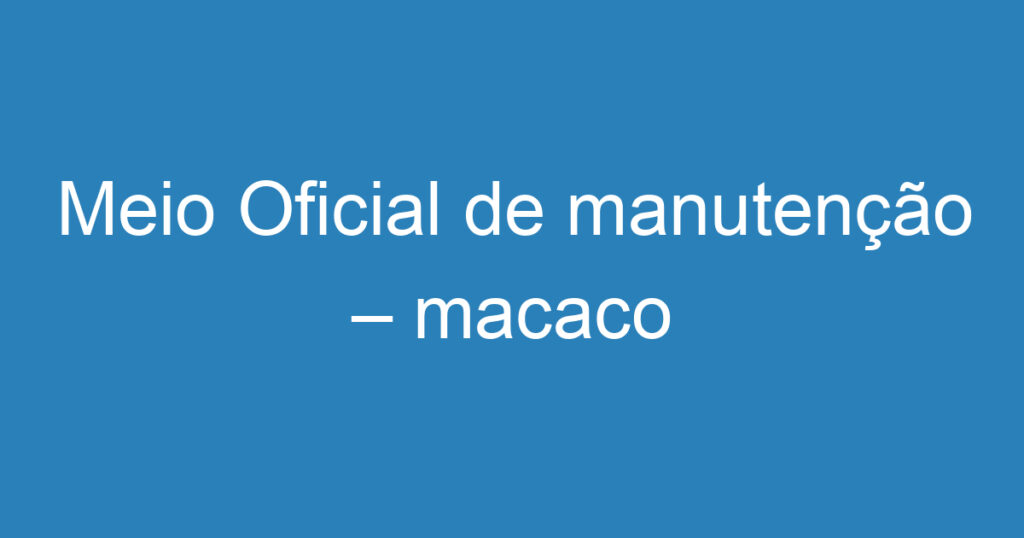 Meio Oficial de manutenção – macaco hidráulico 1 Meio Oficial de manutenção – macaco hidráulico 1