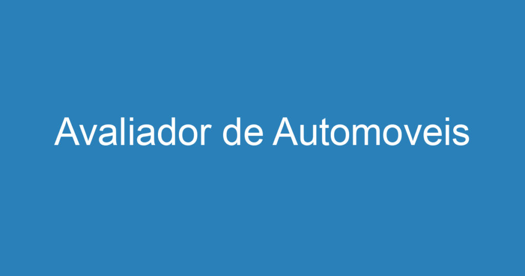 Avaliador de Automoveis 1 Avaliador de Automoveis 1