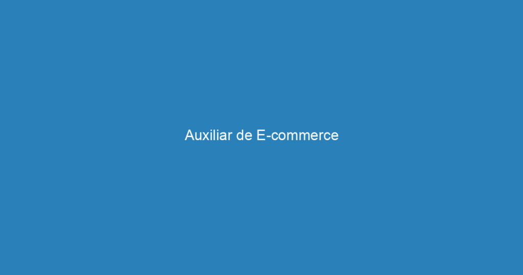 Auxiliar de E-commerce 1
