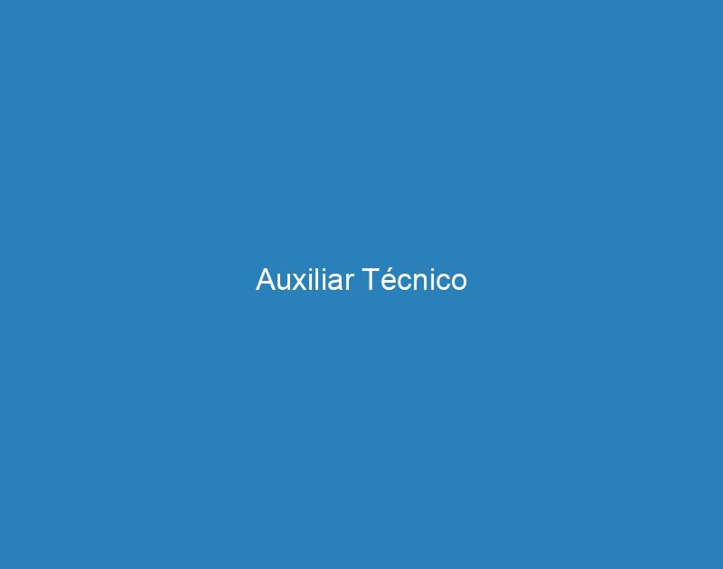 Auxiliar Técnico 1 Auxiliar Técnico 1