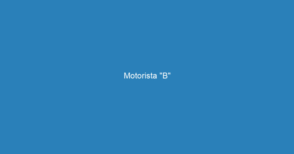 Motorista "B" 1 Motorista "B" 1
