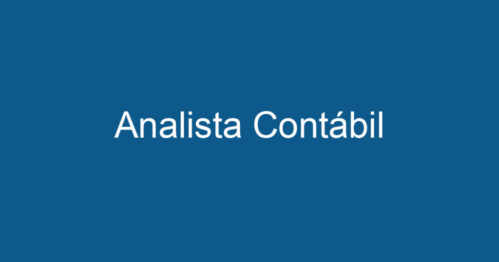 Analista Contábil 1 Analista Contábil 1