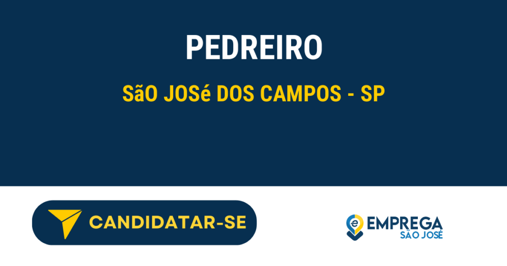 Pedreiro 1 Vaga de Emprego PEDREIRO - São José dos Campos - SP