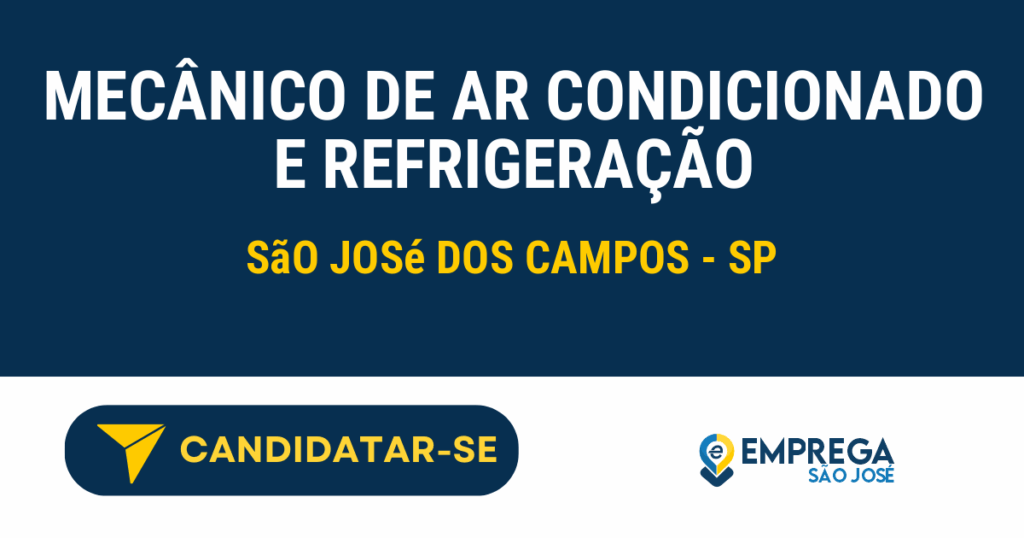 Vaga de Emprego MECÂNICO DE AR CONDICIONADO E REFRIGERAÇÃO - São José dos Campos - SP