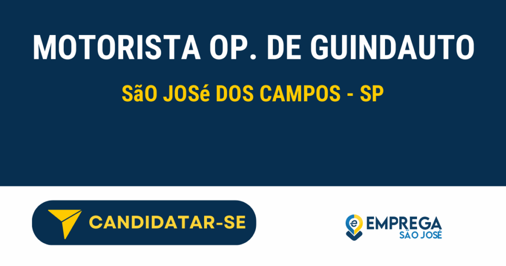 Vaga de Emprego MOTORISTA OP. DE GUINDAUTO - São José dos Campos - SP